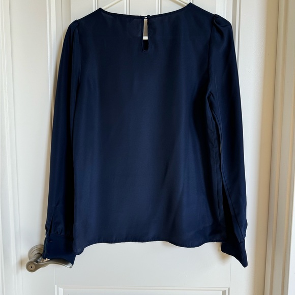 Navy Blue Crew Blouse - Picture 2 of 3